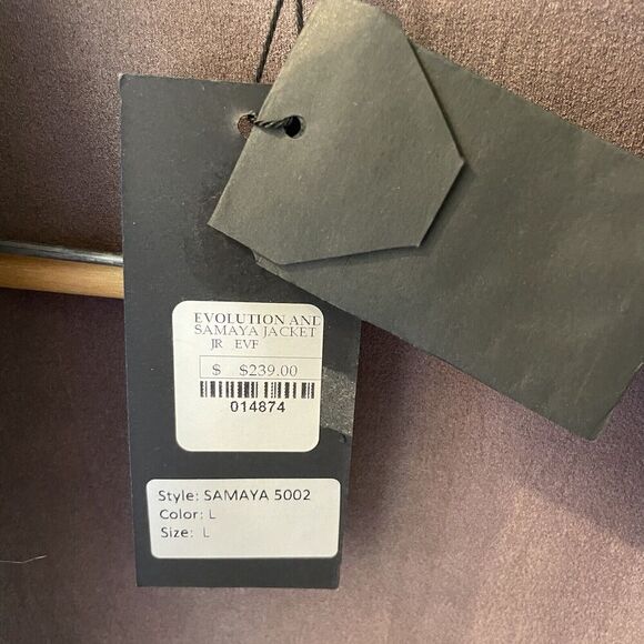 Tara Vao MicroSuede Moto Jacket L Purple Mauve Laser Cut Samaya NWT Lilac Unique - Picture 8 of 9